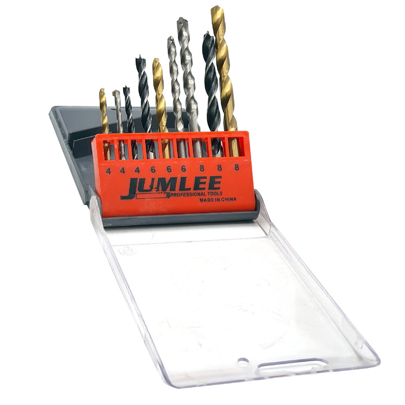 مته آهن الماسه چوب جاملی کد 1210 مجموعه 9 عددی