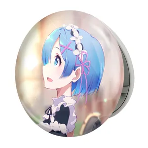 آینه جیبی خندالو طرح رم انیمه دختر مدل تاشو کد 12153 