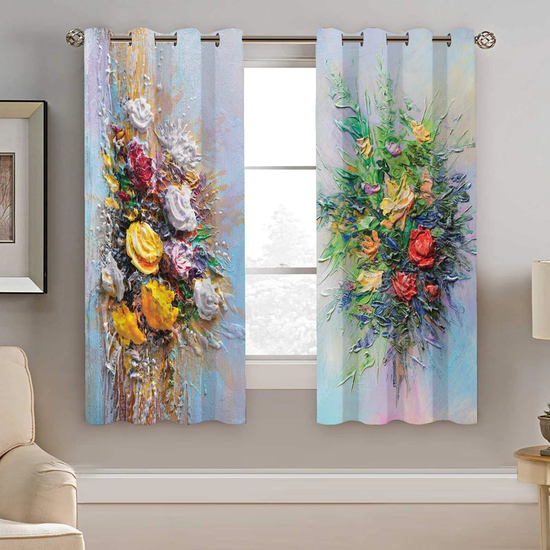 پرده نیروانا طرح گل مدل مخمل کد 4618 سایز 140×200 سانتی متر