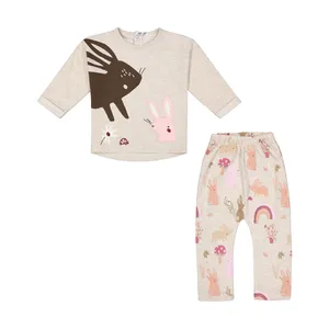 ست تی شرت آستین بلند و شلوار دخترانه جی بی جو مدل 1538.1-90