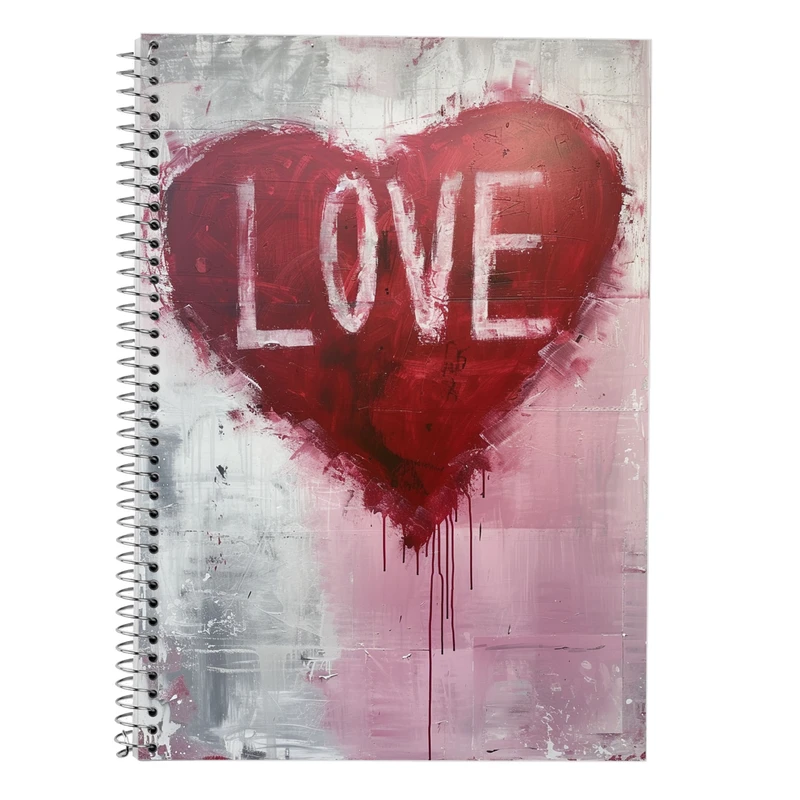 دفتر زبان 50 برگ مدوپد مدل سه خط طرح عاشقانه love کد DF14125