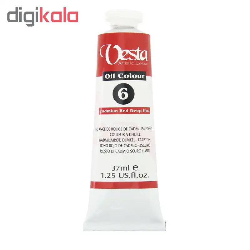 رنگ روغن وستا مدل Cadmium Red Deep Hue 6 حجم 37 میلی لیتر