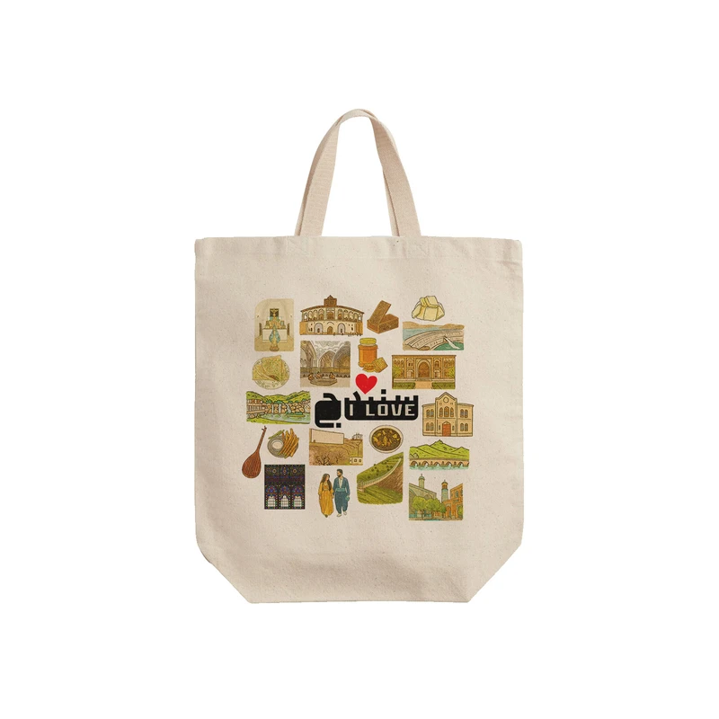 ساک خرید ترمه طراحان ایده مدل نمادهای شهر سنندج کد map1811 - S