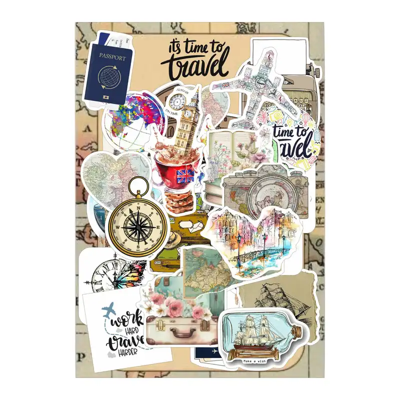 کارت پستال مدل Time to travel بولت ژورنال و اسکرپ بوک