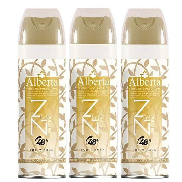 اسپری بدن زنانه آلبرتا مدل ذن حجم 200 میلی لیتر مجموعه 3 عددی اسپری بدن زنانه آلبرتا مدل ذن حجم 200 میلی لیتر مجموعه 3 عددی