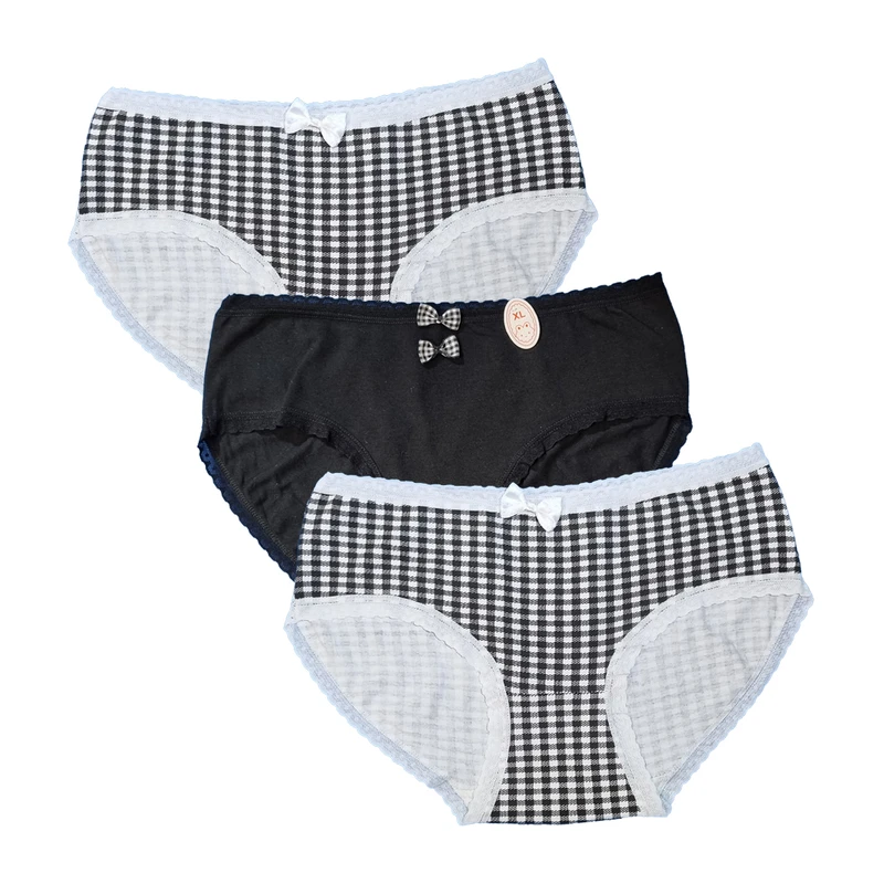 شورت زنانه مدل شطرنجی بسته 3 عددی