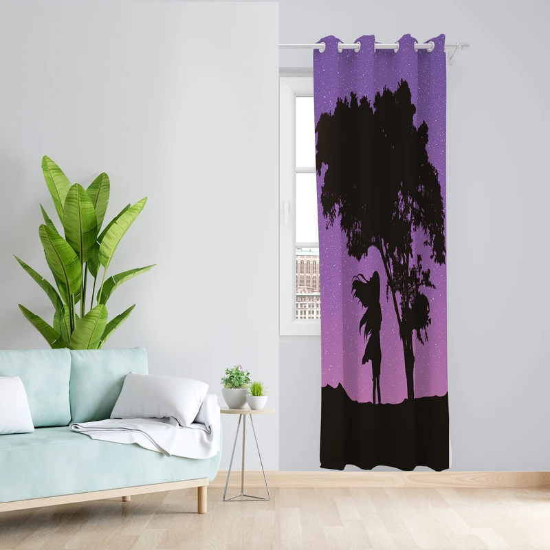 پرده طرح  غروب مدل مخمل پانچی کد 2464 z سایز 140x200 سانتی متر