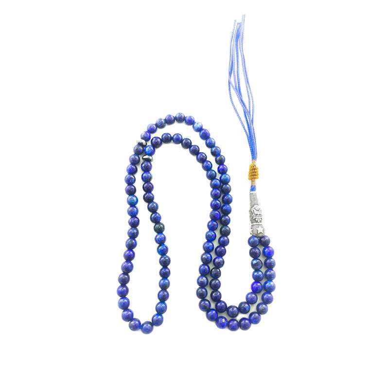 تسبیح مدل سنگی لاجورد کد LAPI6SILV101