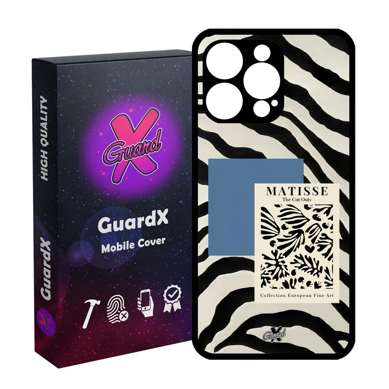 کاور گارد ایکس طرح Zebra مدل قاب Glass10568 مناسب برای گوشی موبایل اپل iPhone 15 Pro Max