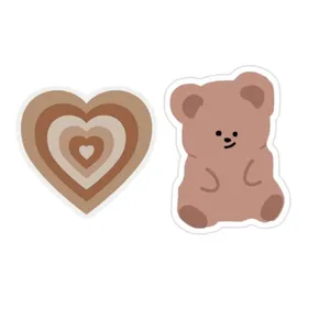 استیکر لپ تاپ مدل قلب و خرس بسته 2 عددی