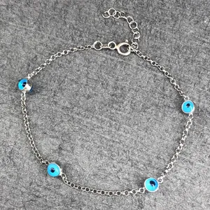 دستبند نقره زنانه گیرا مدل چشم نظر G484