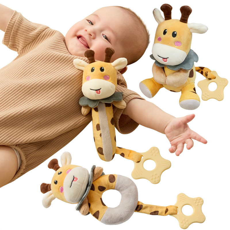 جغجغه توماما کیدز مدل TM575 طرح زرافه بسته 3 عددی