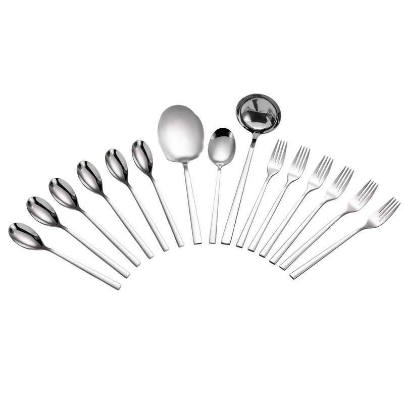 سرویس قاشق و چنگال استیل 15 پارچه جی فی نی مدل G-61 مناسب 6 نفر