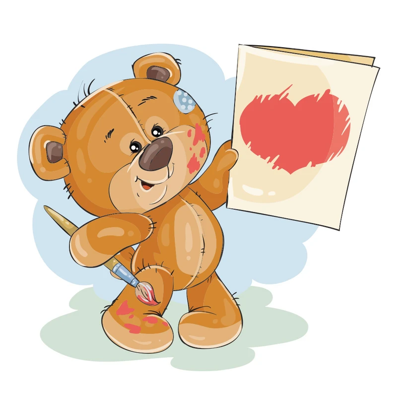استیکر لپ تاپ طرح خرس مهربون نقاش کد 03