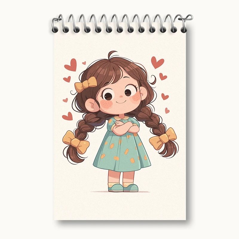 دفتر یادداشت 50 برگ خندالو مدل دخترانه کیوت کد F2301