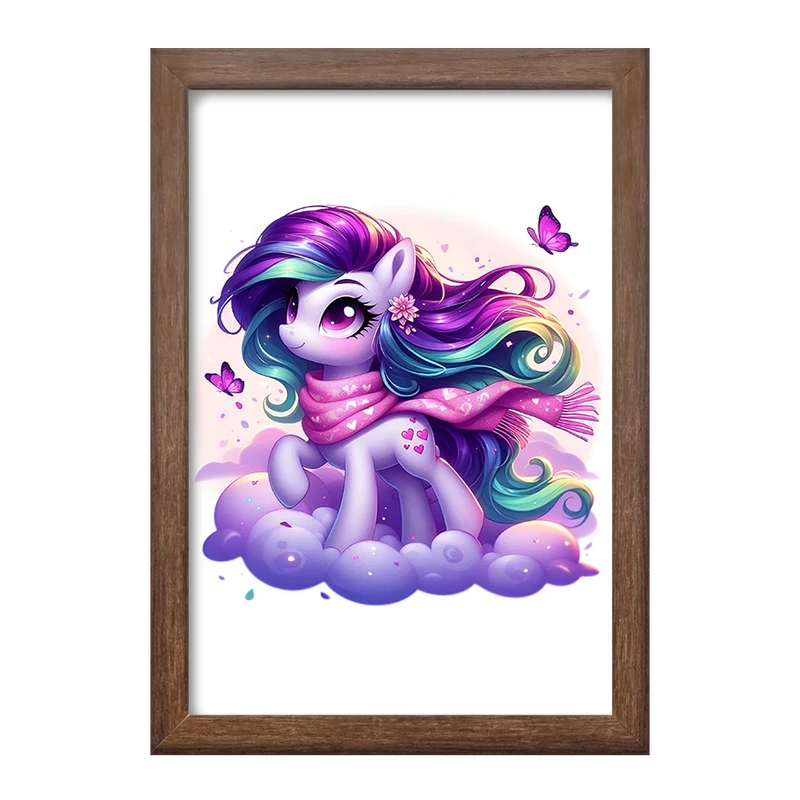 تابلو خندالو طرح اسب تک شاخ کیوت کد F5354