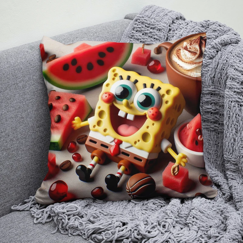 کوسن پاد آفرین مدل باب اسفنجی طرح هندوانه کد B557