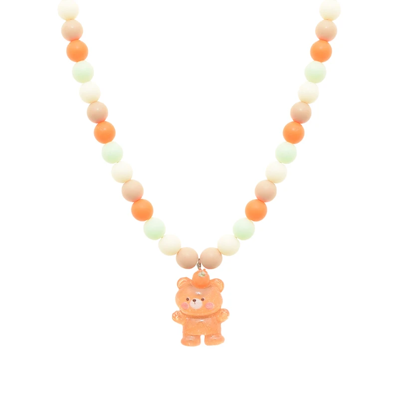 گردنبند دخترانه دلنار گالری مدل تدی و پرتقال