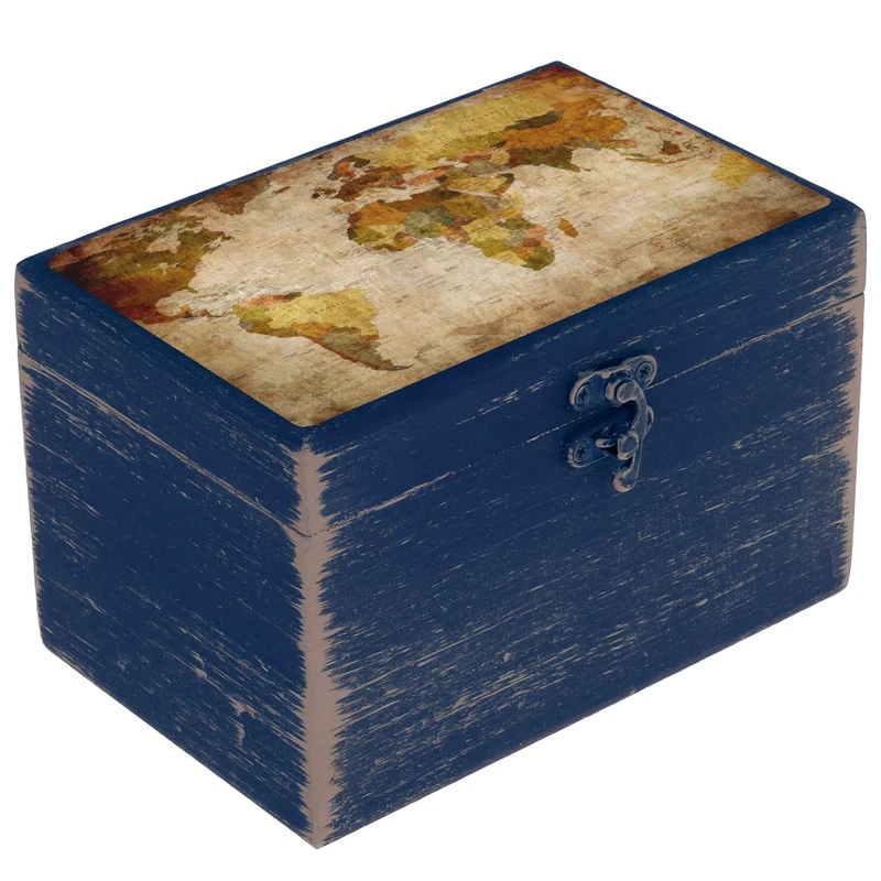 جعبه هدیه دست‌ساز مدل هنری طرح نقشه کهن کد WB038
