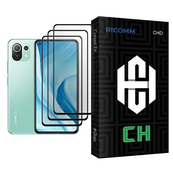 محافظ صفحه نمایش ریکام مدل CH Glass MIX003 مناسب برای گوشی موبایل شیائومی Mi 11 Lite 5G بسته سه عددی