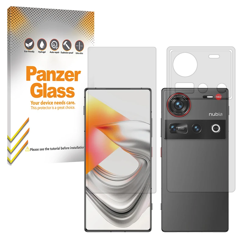 محافظ صفحه نمایش شفاف پنزر گلس مدل Resistant مناسب برای گوشی موبایل زد تی ای Nubia Z70 Ultra به همراه محافظ پشت گوشی