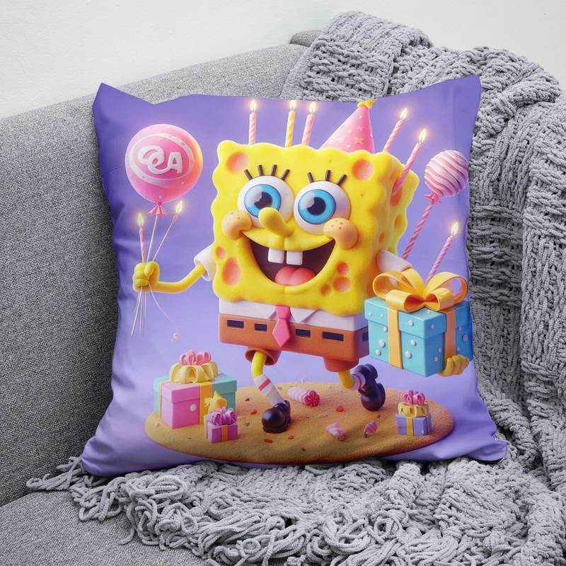 کوسن پاد آفرین مدل باب اسفنجی طرح هدیه تولد کد 169