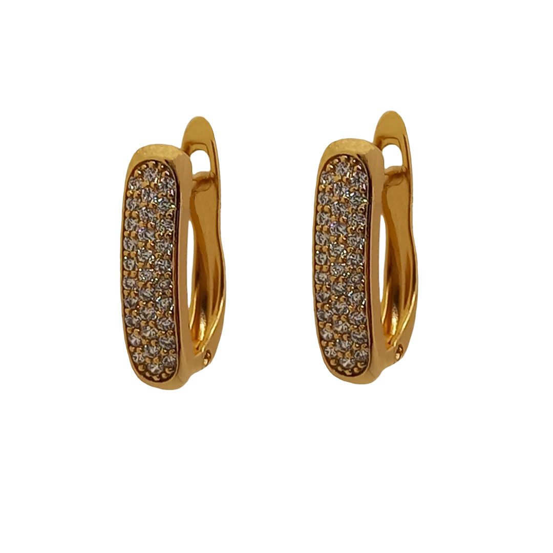 گوشواره زنانه ژوپینگ مدل نگینی کد NN 037 -  - 1