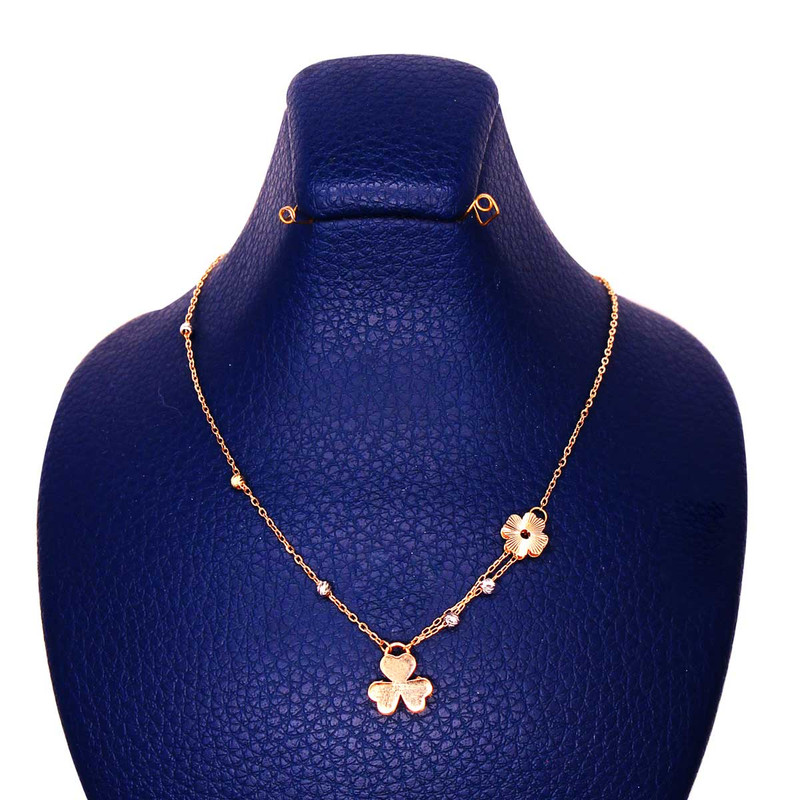 گردنبند طلا 18 عیار زنانه با زنجیر حلقه‌ای (فلامینگو) طلای ترنم مدل تیفانی ۲