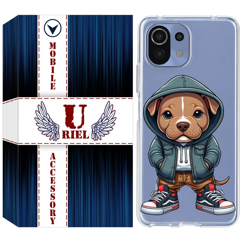 کاور  یوریل مدل Clear کد 66 طرح سگ قهوه ای مناسب برای گوشی موبایل شیائومی Mi 11 Lite / 11 Lite 5G NE