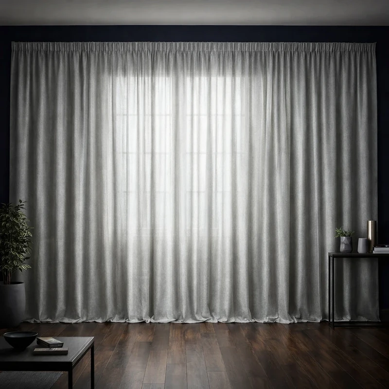 پرده تیکو دکو مدل دوخت ساده حریرکتان ژاکارت طرح محو سایز 280 × 700 سانتی‌متر