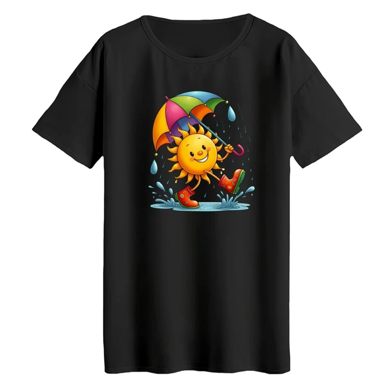 تی‌شرت لانگ آستین کوتاه زنانه مدل خورشید کد01