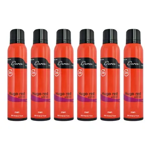 اسپری بدن مردانه دریکس مدل Hugo Red حجم 200 میلی لیتر مجموعه ۶ عددی