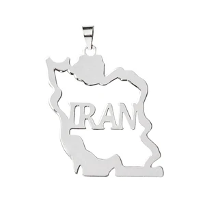 آویز گردنبند نقره رزالیا مدل ایران کد RSMWG-2