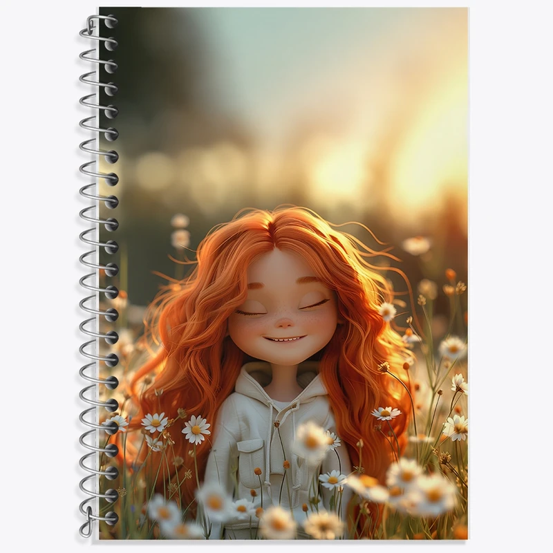 دفتر زبان 50 برگ خندالو مدل دو خط طرح دخترانه کد F2277