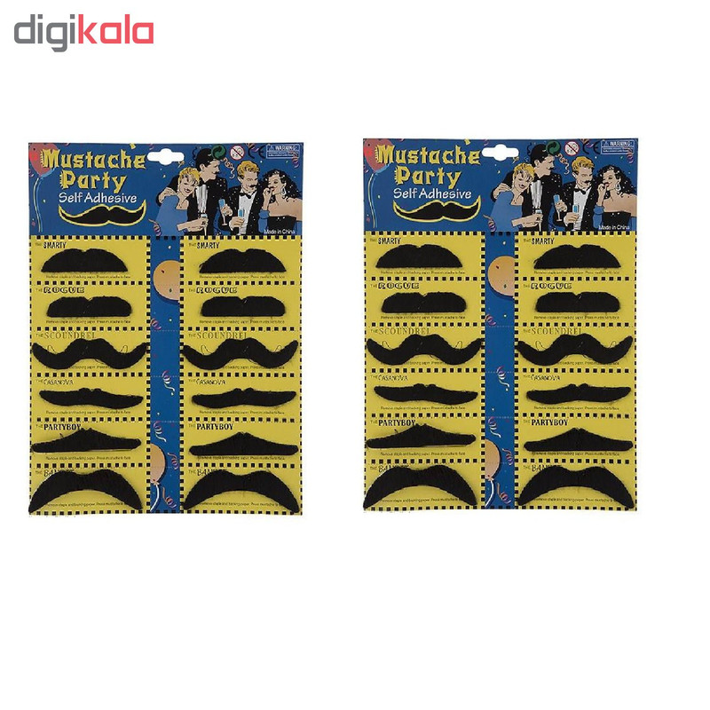 ست سیبیل نمایشی مدل Black Mustache بسته 24 عددی 