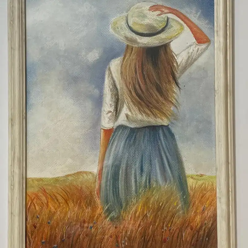 تابلو نقاشی پاستل مدل دختر کد 01