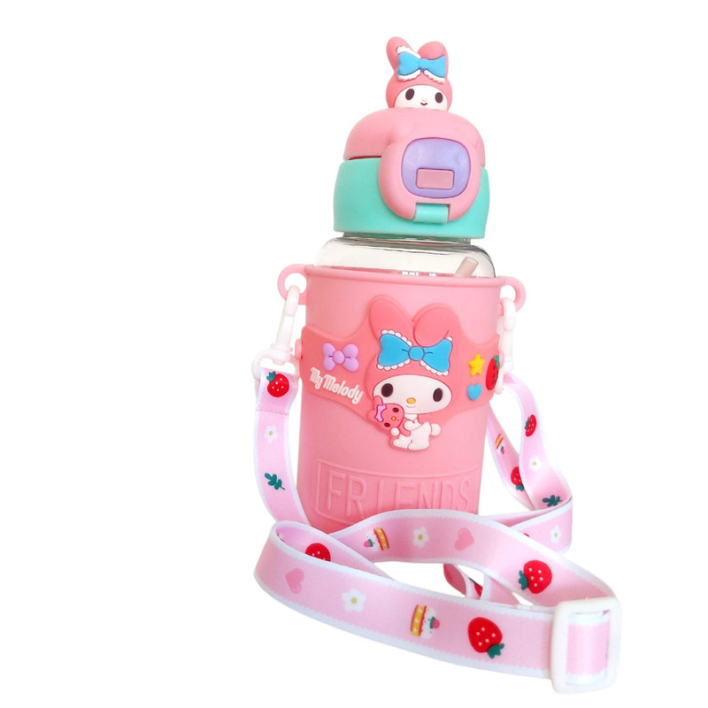 قمقمه کودک طرح My Melody با بند طرح توت فرنگی کد VT5297 گنجایش 0.55 لیتر