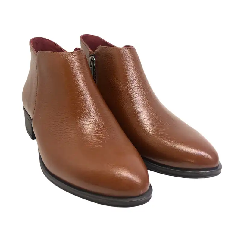 نیم بوت زنانه سرزمین چرم مدل 5261 رنگ عسلی