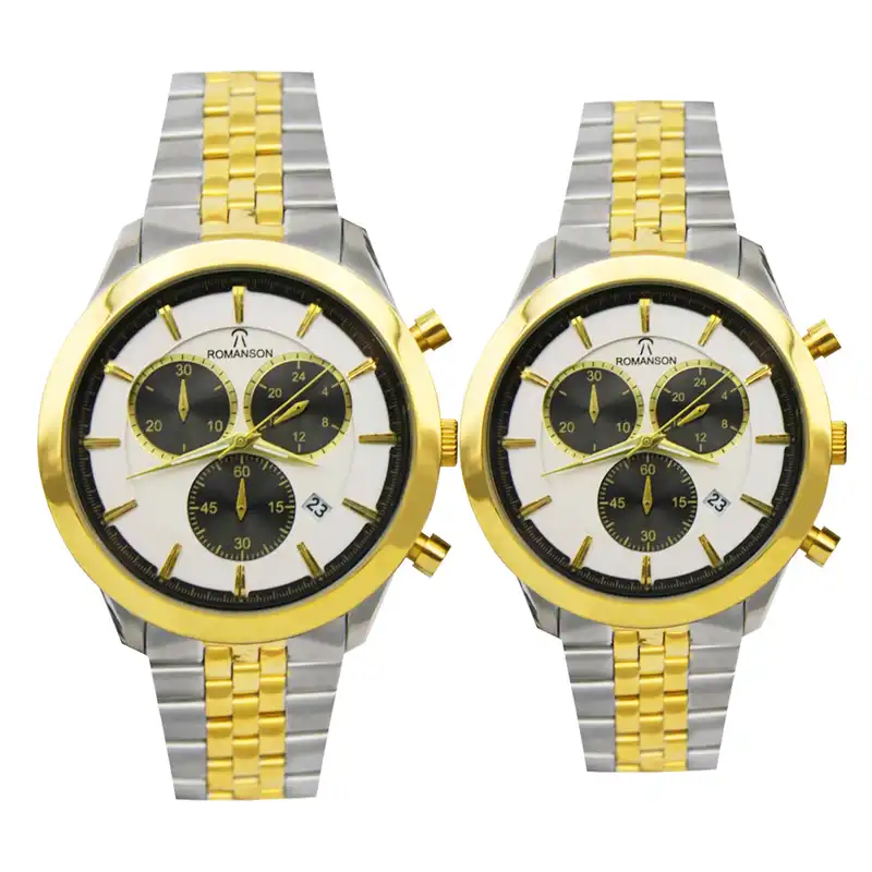 ست ساعت مچی عقربه ای زنانه و مردانه رومانسون مدل 2089