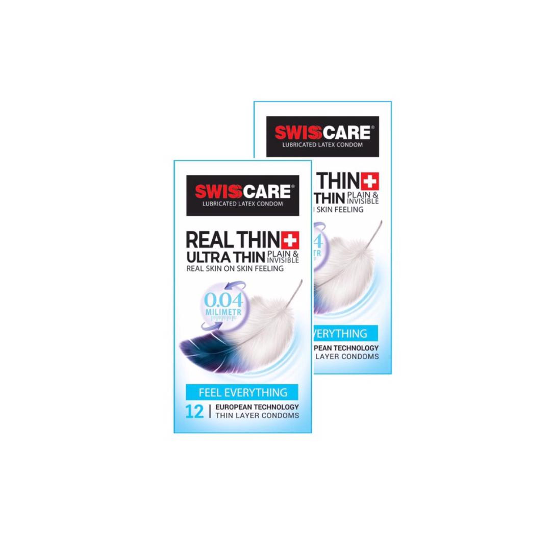 کاندوم سوئیس کر مدل Real Thin مجموعه 2 عددی