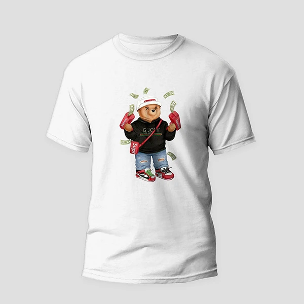 تی شرت آستین کوتاه مردانه مدل خرس تدی کد mo100