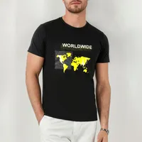 تی شرت آستین کوتاه مردانه موها فیتنس مدل WORLD WIDE