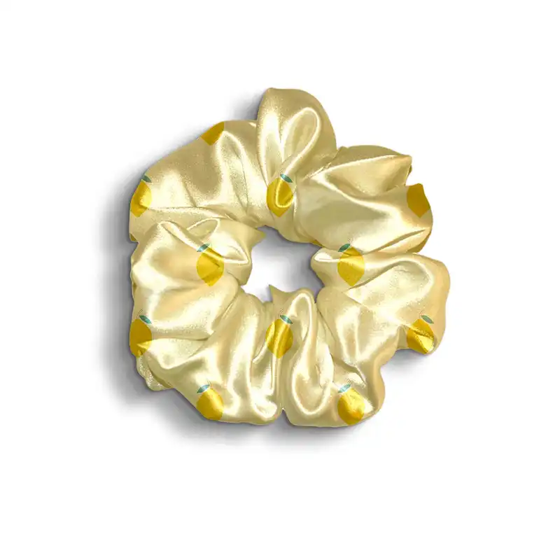 کش مو زنانه مدل اسکرانچی طرح لیموی کیوت