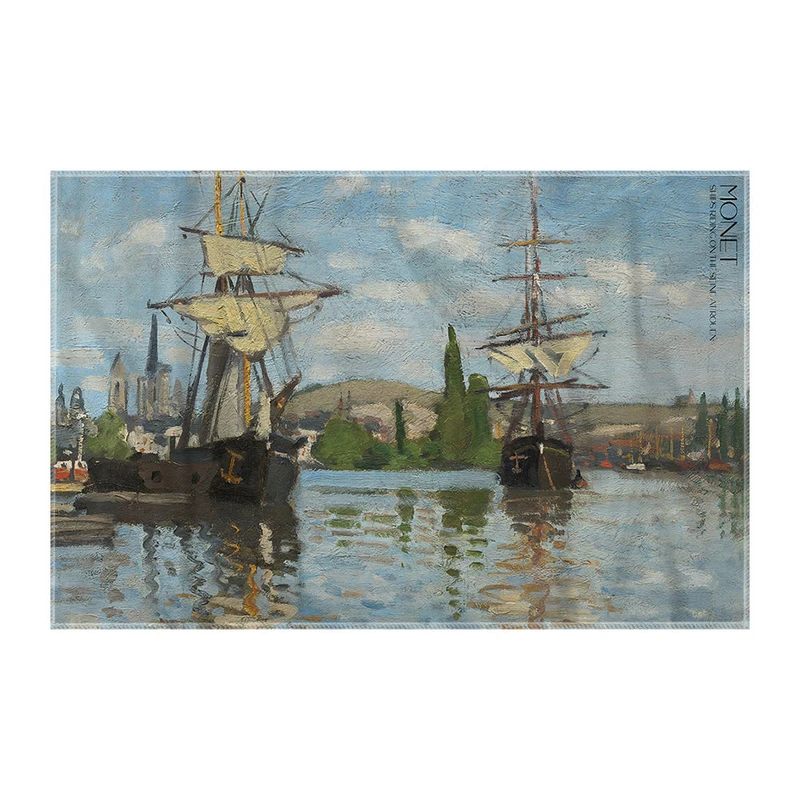 کاغذ کادو ترمه طراحان ایده مدل کشتی های شناور روی سن از مونه کد art0218 سایز 57x37 سانتی متر