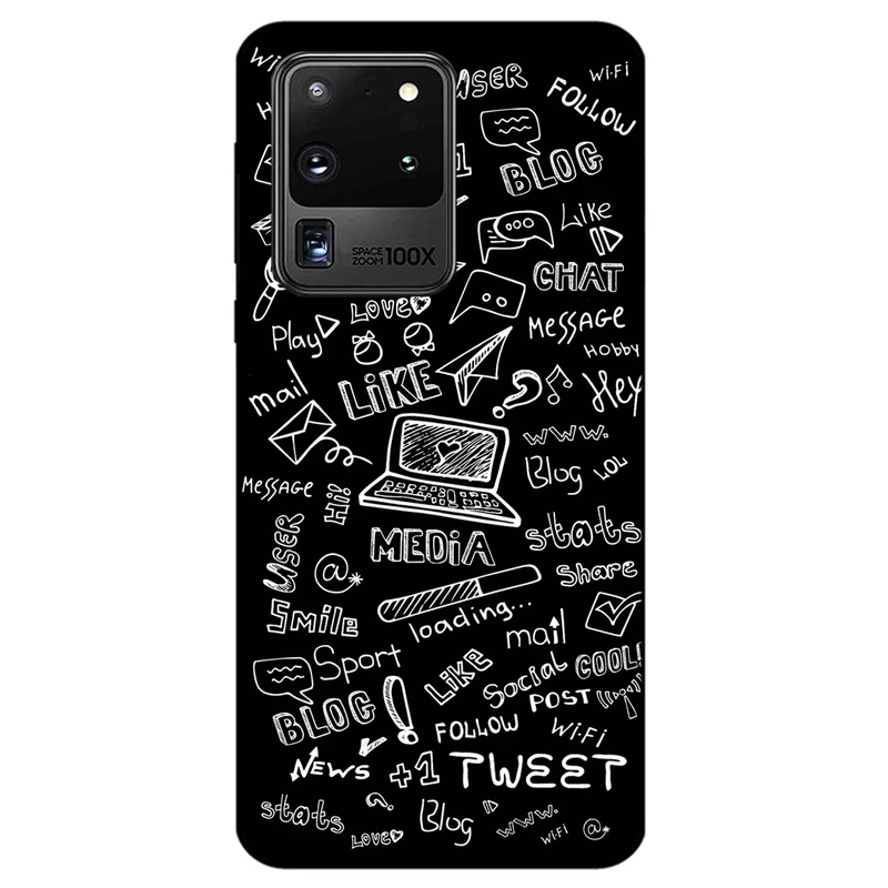 کاور مگافون طرح رسانه های اجتماعی مدل 1898 مناسب برای گوشی موبایل سامسونگ Galaxy S20 Ultra         