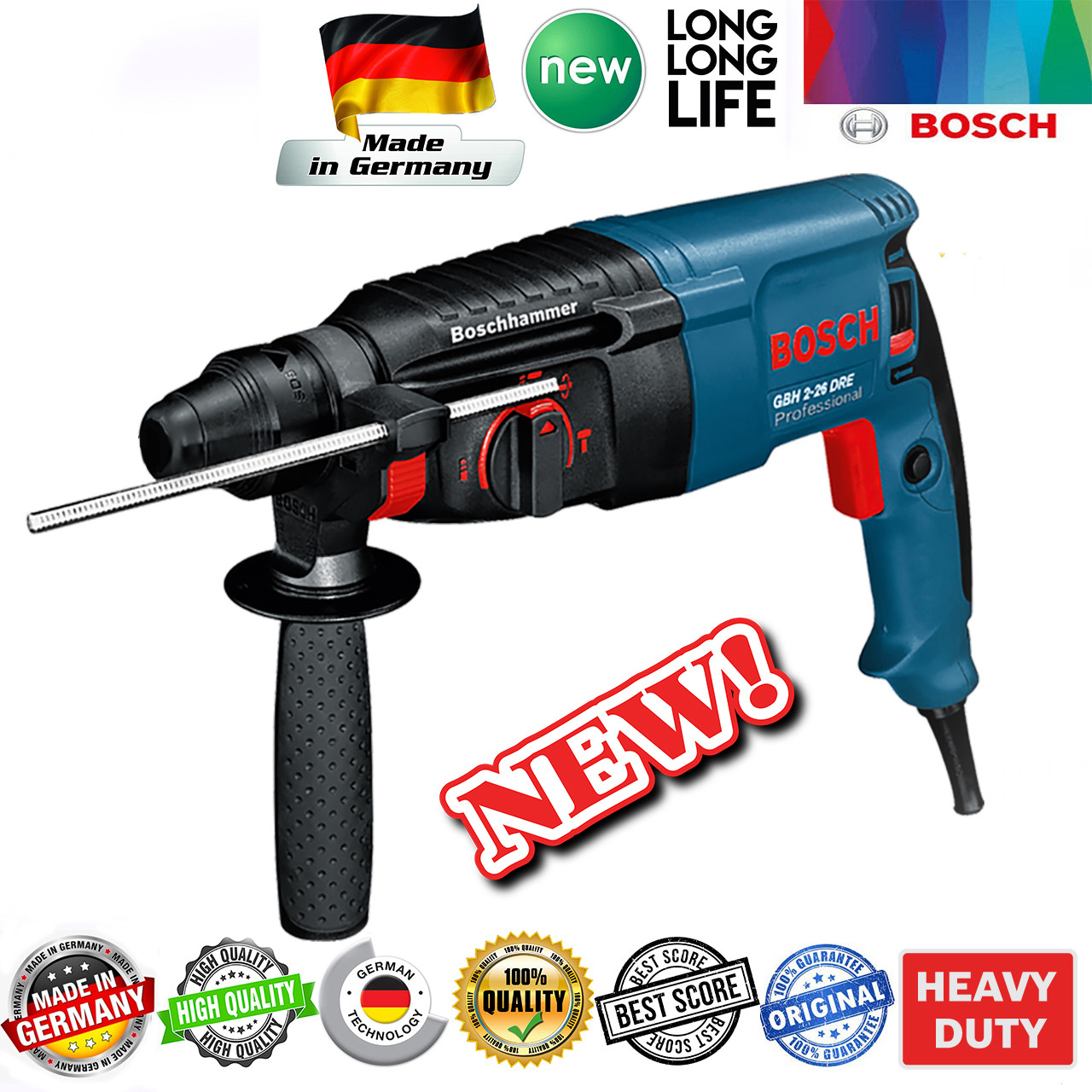 مجموعه 8 عددی دریل چکشی سه کاره بوش مدل GBH 2 - 26 DRE