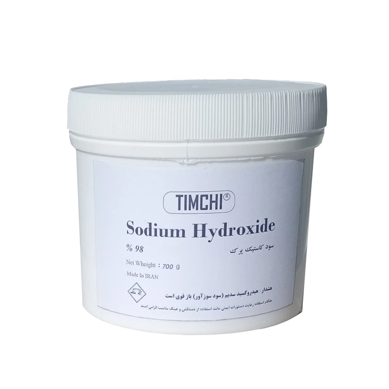 پودر هیدروکسید سدیم تیمچی مدل سود کاستیک پرک کد SHF700G وزن ۷۰۰ گرم