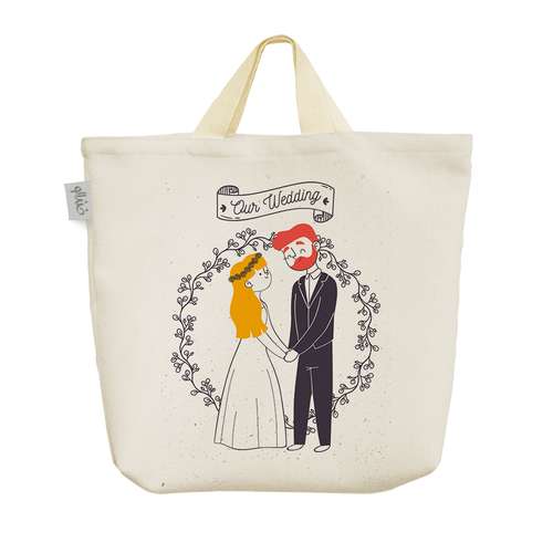 ساک خرید خندالو مدل عروس و داماد کد 3218