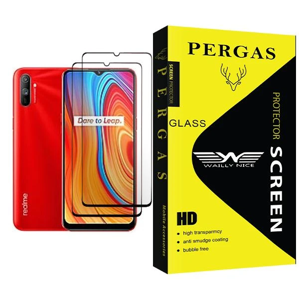 محافظ صفحه نمایش وایلی نایس مدل Pergas Glass MIX002 مناسب برای گوشی موبایل ریلمی C3 بسته دو عددی