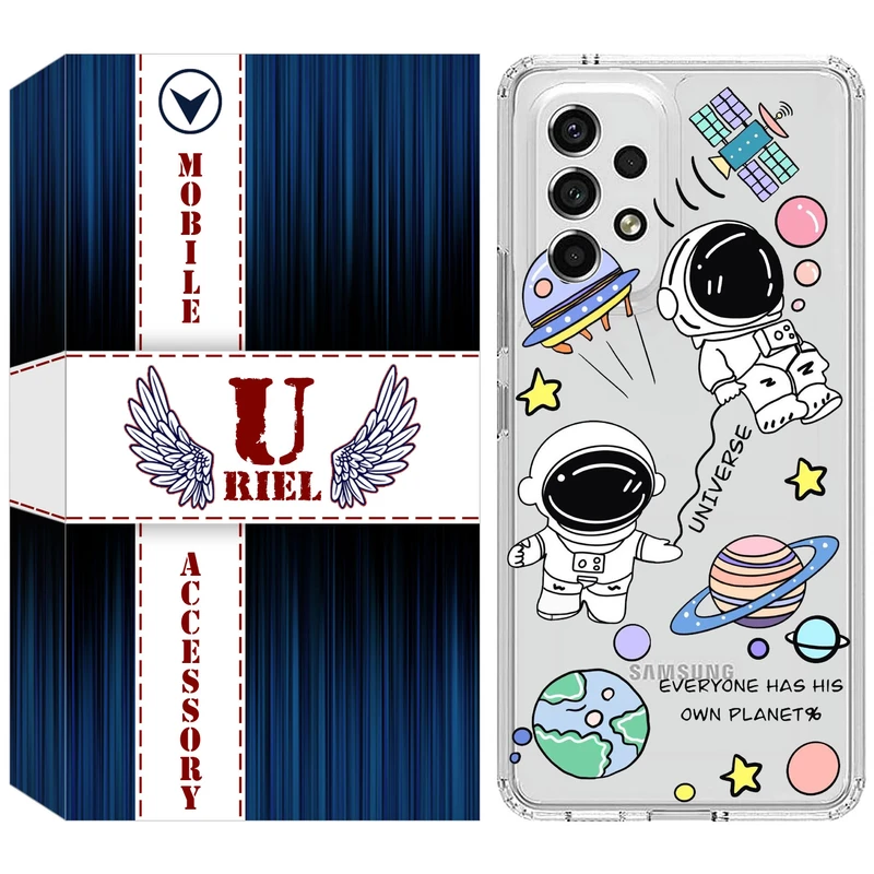 کاور یوریل مدل Clear کد 25 طرح فضانوردان مناسب برای گوشی موبایل سامسونگ Galaxy A32 5G / M32 5G